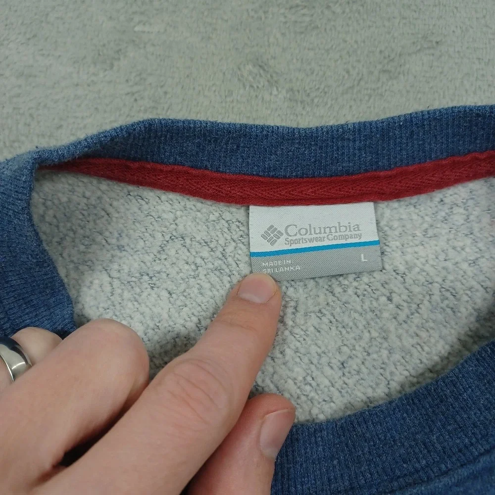 Columbia Sweater Mens Large Blue Crew Neck Fleece Pullover‎ Outdoor Casual
